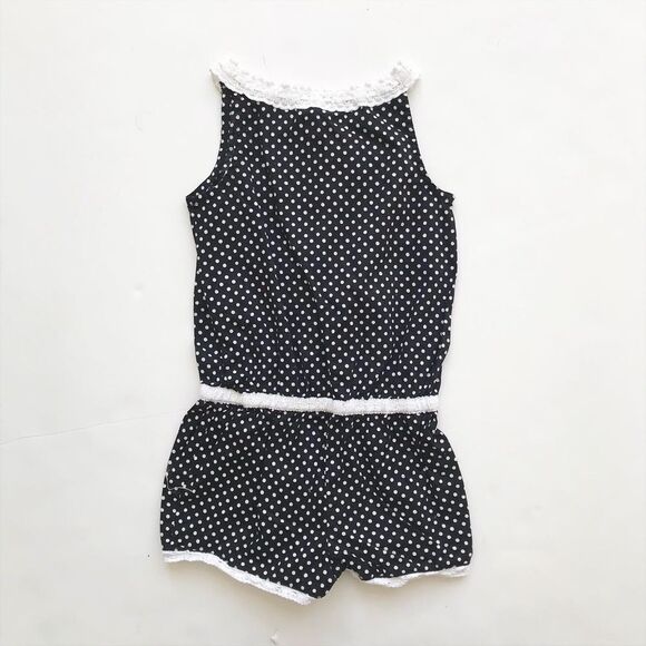 Genuine kids black/white polka dot romper EUC 2T - Picture 4 of 4